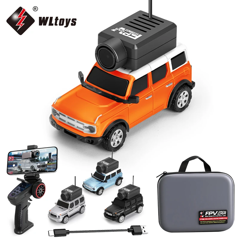 Wltoys 6405 1/64 mini carro rc de tamanho completo com câmera fpv hd 2.4g com giroscópio carros de controle remoto presentes para brinquedos de mesa