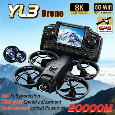Drone YT3 8K 5G GPS Profissional com Câmera Dupla HD para Fotografia Aérea, Aeronave de Controle Remoto, Quadricóptero de Brinquedo 2026 NOVO