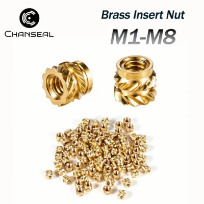 Porcas de Latão Recartilhadas para Inserção M1 M1.4 M1.6 M1.7 M2 M2.5 M3 M4 M5 M6 M8 para Moldagem por Termofusão e Embutimento em Cobre para Impressão 3D