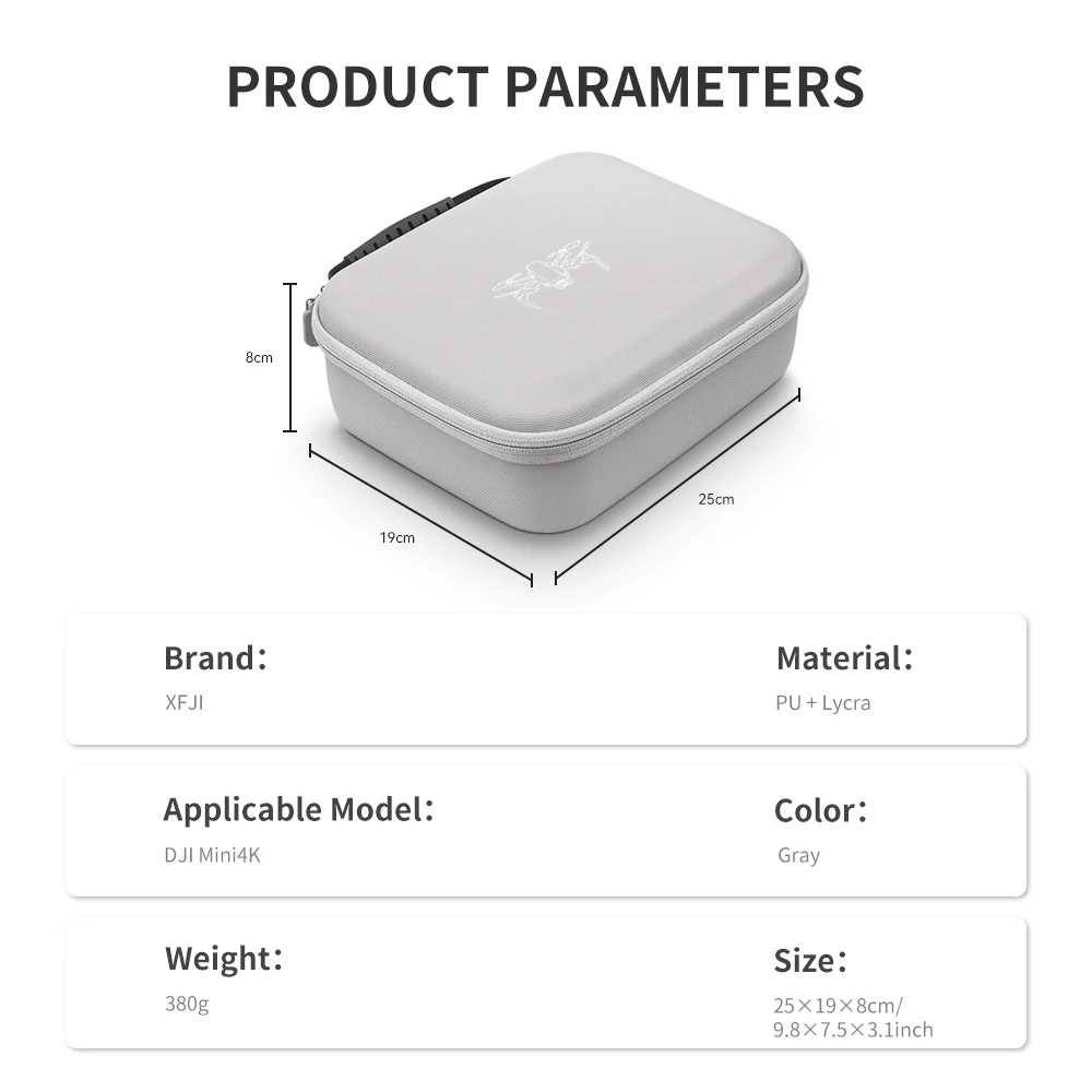 Xfji bolsa de armazenamento protetora, bolsa de couro pu para dji mini 4k/mini 2se/mini 2, acessórios para controle de drone - Image 4
