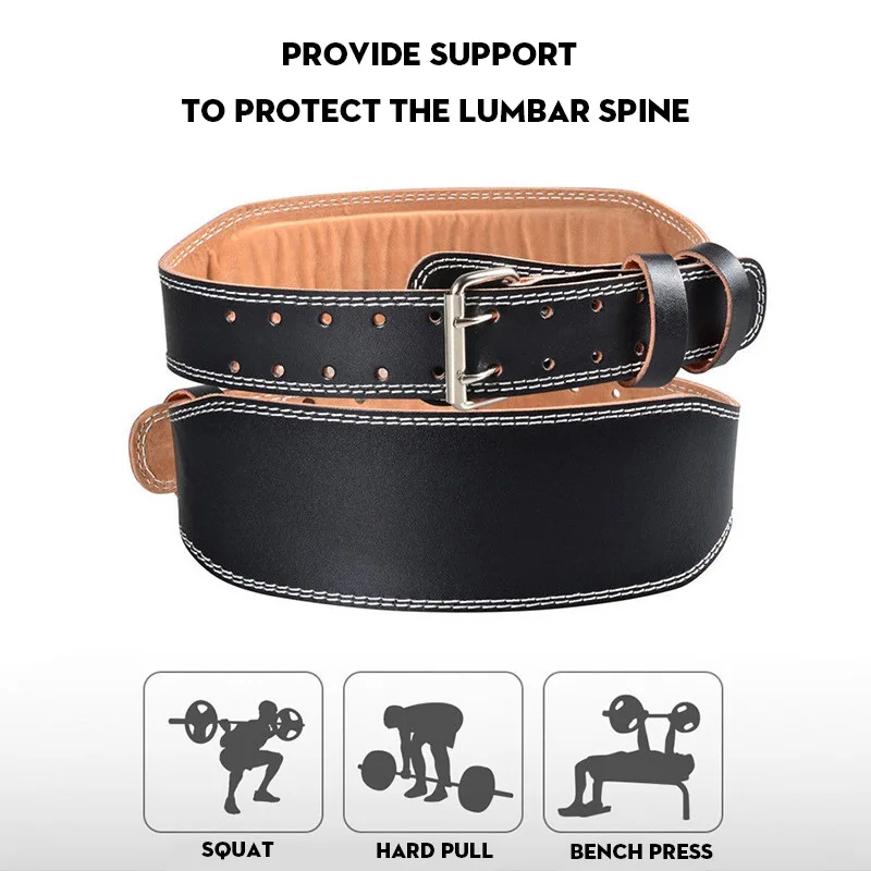 Suporte de cintura esportes cinto de segurança proteção fitness agachamento profundo duro puxar cinto de levantamento de peso couro do plutônio cinto de fitness proteção - Image 5
