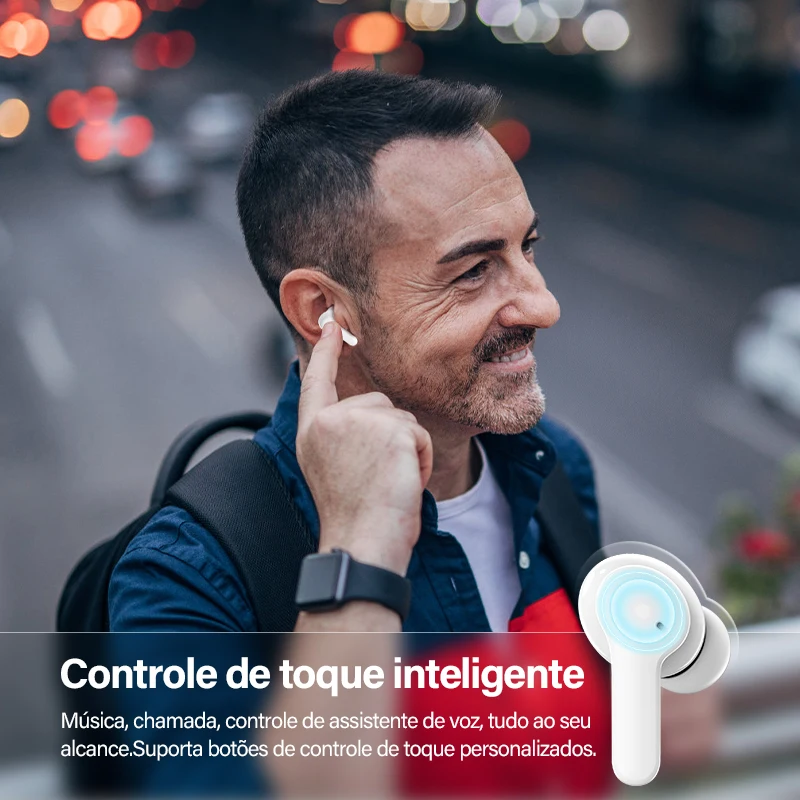 QCY-T13 Auscultadores Sem Fio, Bluetooth 5.1 Fones De Ouvido, TWS Drivers, 40h Longo Playtime, Carregamento Rápido, 4 Mic, ENC HD Chamada Earbuds, 7,2 milímetros - Image 5