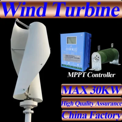 Turbina eólica vertical 230v, conjunto completo de geradores de energia 30000w 48v, moinho de vento magnético de forte potência com controlador mppt