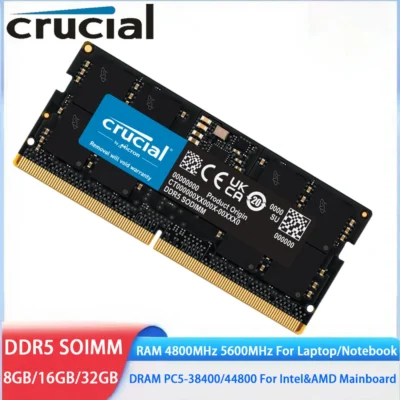 Memória crucial ddr5 laptop ram 24gb 32gb 48gb 16gb 5600mhz memória sodimm 1.1v 262 pinos PC5-44800 notebook nb dram para intel e amd