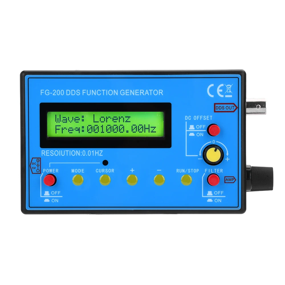 Gerador de sinal DDS FG-200 0,01 Hz-500 kHz Módulo de fonte de sinal de frequência Onda senoidal + onda quadrada + onda de dente de serra + onda triangular - Image 3
