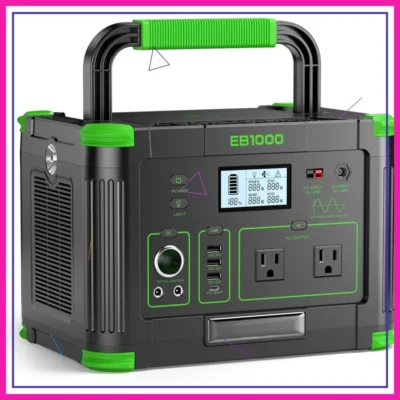 Estação de Energia Portátil de 1000W, Gerador Solar de 999Wh com Carregamento Rápido USB-C PD 60W para Camping ao Ar Livre, RV e Backup Residencial