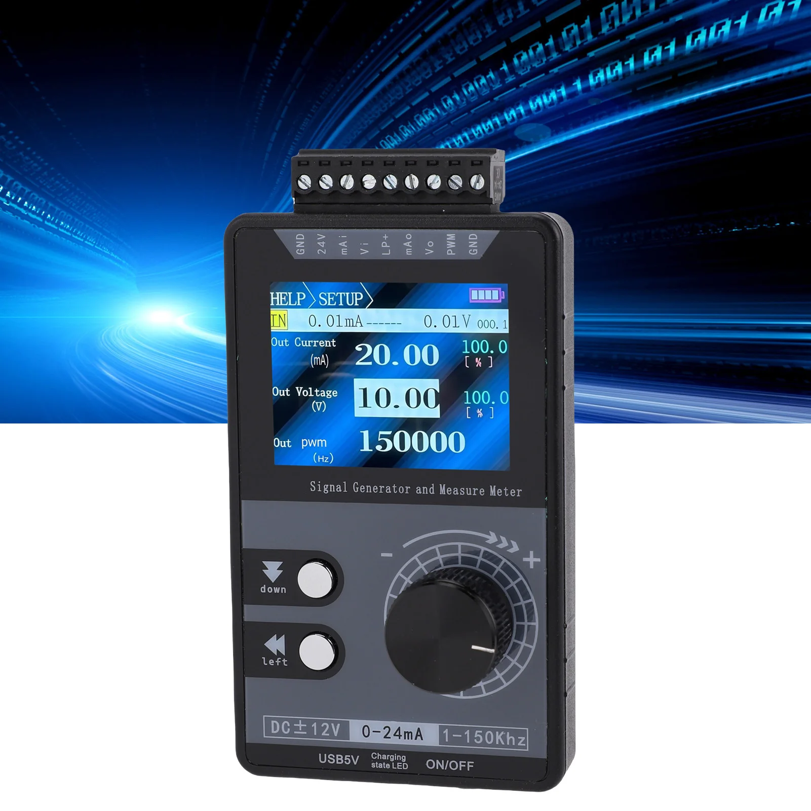 Gerador de Sinal Ajustável 4-20mA, Simulador de Tensão e Corrente DC para Teste e Calibração de Painéis de Controle PLC, LED e Pulso PWM 1-150kHz - Image 2