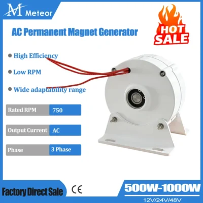 Meteor 500W-2000W 12V 24V 48V Gerador de ímã permanente sem engrenagens Alternadores AC para turbina de água eólica para uso doméstico