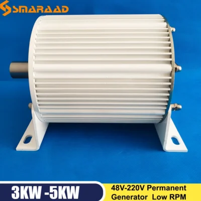 Gerador Eólico de Nova Energia e Turbina, Baixa Velocidade, Gerador de Ímã Permanente Gearless, 3000W, 5000W, 48V, 96V, 110V, 220V