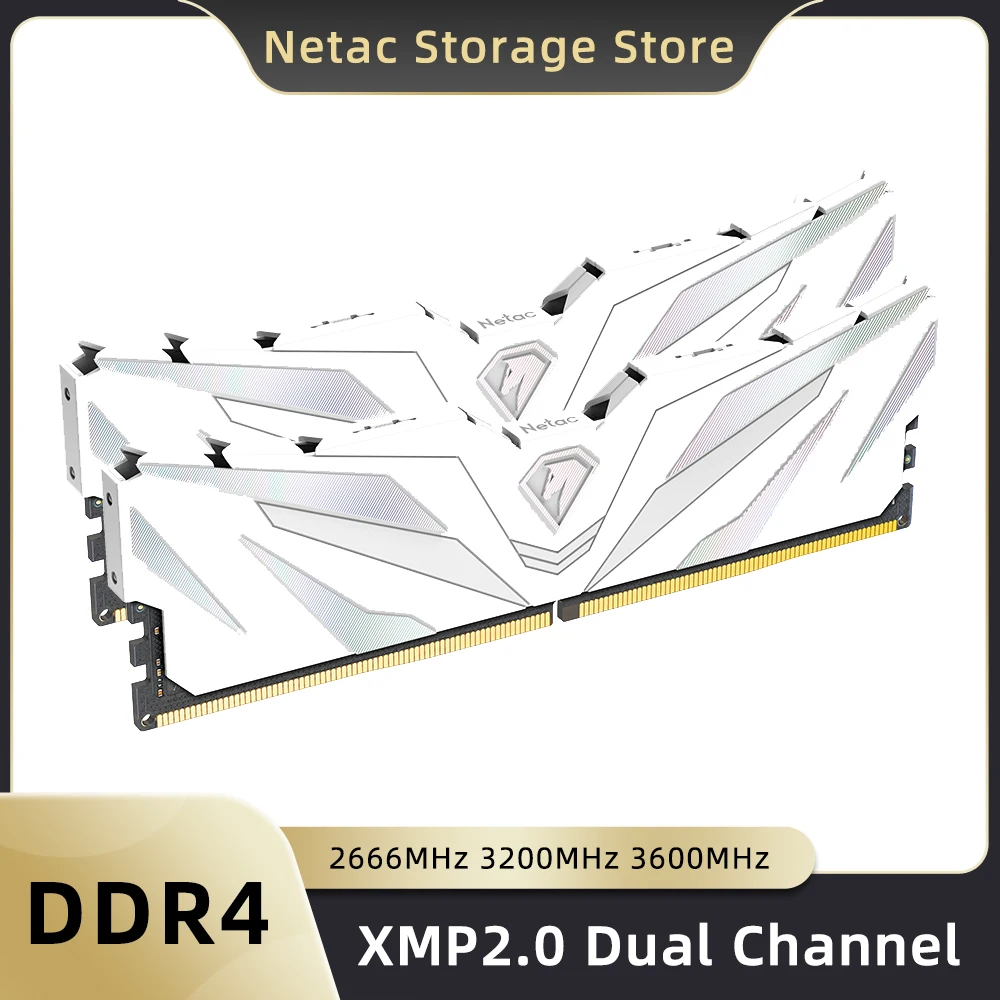 Netac Memória Ram DDR4 8gb 3200mhz 16gb 3600mhz 2PCS Dual Channel XMP2.0 DDR4 2666mhz HeatSink de Memória para Desktop Motherboard