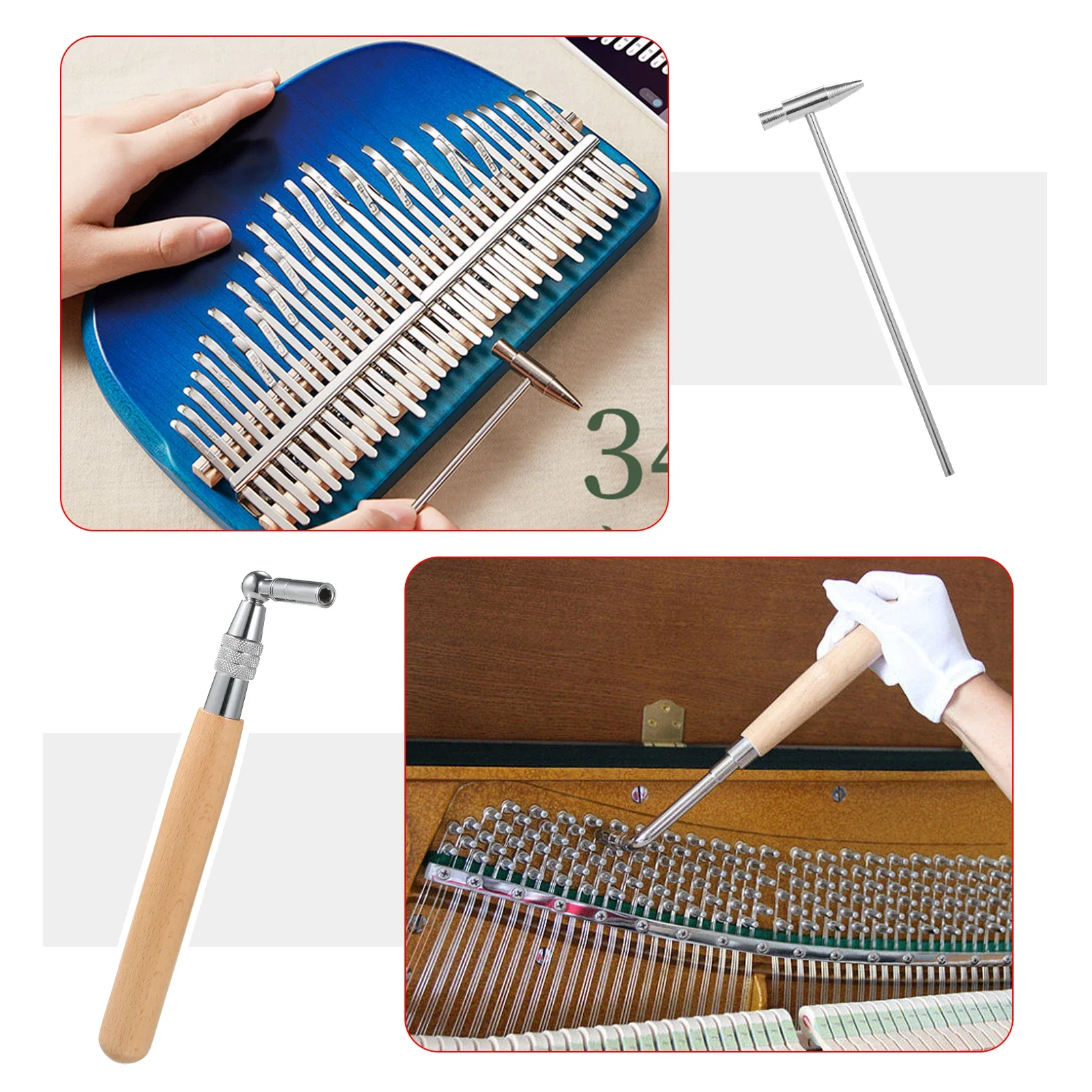 16 pçs kit de afinação de piano profissional conjunto de ferramentas de afinação com saco de ferramentas portátil para estudante aprendiz casa prática desempenho gg - Image 2