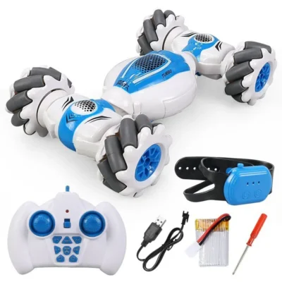 Carro de Acrobacias RC S-012 com Controle Remoto, Sensor de Gestos, Brinquedo Elétrico, Carro RC de Drift 2.4GHz 4WD com Rotação S012