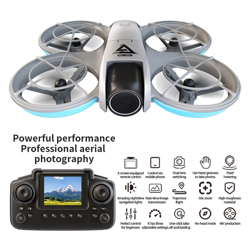 Drone Lenovo E69 com Câmera Dupla HD 8K, Fluxo Óptico, Controle por Tela, Fotografia Aérea e Motor Brushless, Aeronave de Controle Remoto - Image 2