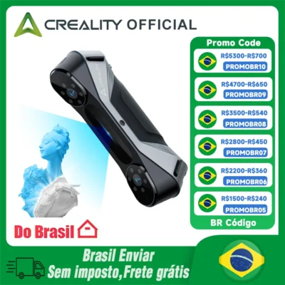 Creality 3D Scanner CR-Scan Raptor Digitalização portátil 0,02 mm Precisão 60fps Velocidade de digitalização Laser azul NIR Light Escáner de impressão 3D