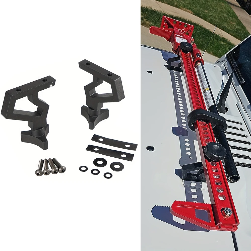 2 peças Suporte de Montagem para Macaco Ajustável 11586.04 2007-2018 para Jeep Wrangler JK Suporte de Tubo de Macaco Preto