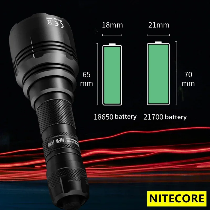 Nitecore nova lanterna p30 cree XP-L hi v3 led 1000 lúmen 8 modo de trabalho tocha feixe de luz de resgate ao ar livre distane 618m holofote - Image 5