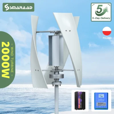 Gerador de Turbina Eólica Vertical de 2000W, Dinamo Magnético de Energia Livre, Potência Forte, Saída Inversora AC 220V para Casa