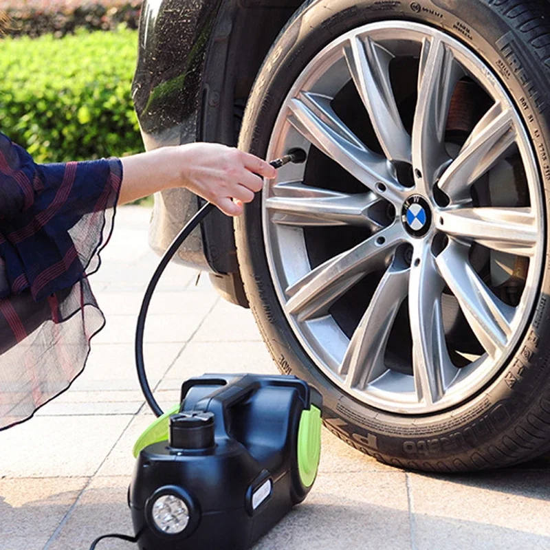 Kit de cric para carro elétrico, 5 toneladas, 12v, 3 em 1, cric hidráulico elétrico com chave de impacto e bomba infladora, led, ferramenta de elevação portátil - Image 6