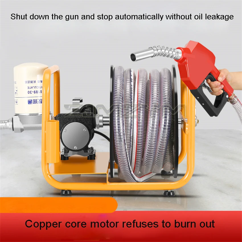 Bomba de óleo elétrica diesel 12v 24v 220v dispensador de combustível montado em carro pequena bomba de combustível máquina de bombeamento 450w - Image 2