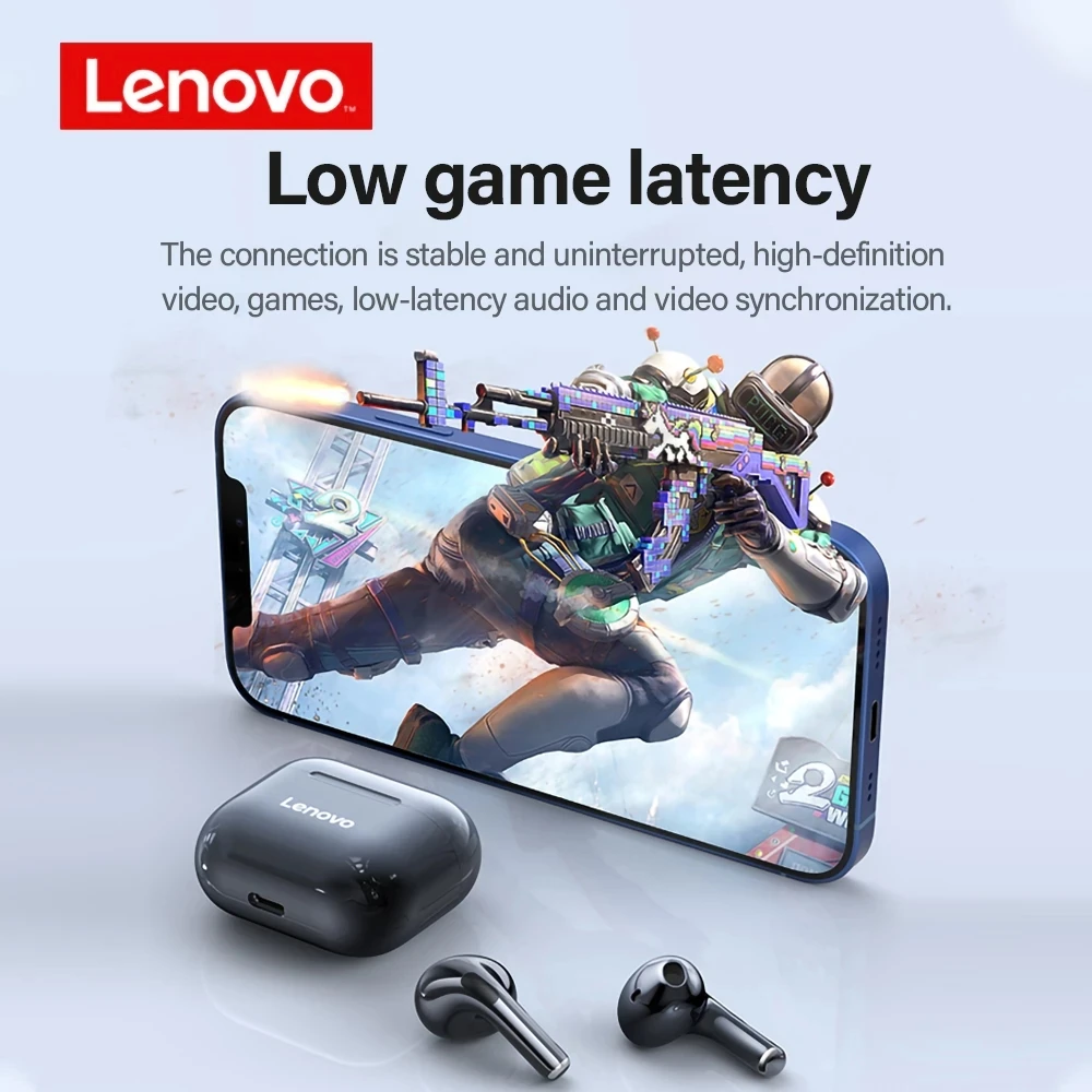 Lenovo-LP40 Auscultadores Sem Fio, TWS Fones De Ouvido Bluetooth, Touch Control, Sport Headset, Fones De Ouvido Estéreo Para Telefone, Android, Original - Image 4
