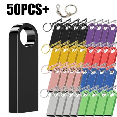 50 peças logotipo personalizado gratuito usb flash drive 4gb 8gb 2.0 pen drive de alta velocidade 16gb 32gb 64gb 128gb pendrive metal usb varas com chave
