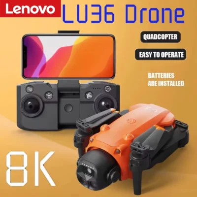 Drone Lenovo LU36 com Câmera Óptica Dupla para Fotografia Aérea, Quadcopter Controlado Remotamente, Aeronave Sem Escovas, Dron Dobrável, Presente