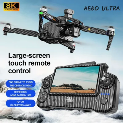 AE60 GPS Drone 8K Câmera HD Profissional Gimbal de 3 eixos 5G WIFI FPV Evitar Obstáculos Brushless Airdrop Touch Screen Quadcopter