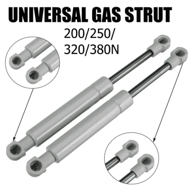 Barras de suporte a gás para carro, 2 peças, 200/250/320/380n 195mm 8mm, mola a gás, haste de suporte, elevador de choque para rv, cama, janela, ônibus, caravanas