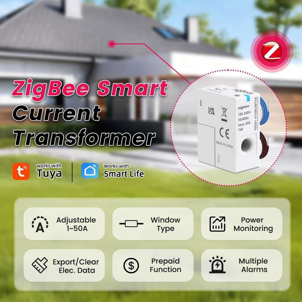 Medidor de energia inteligente Zigbee Tuya 1-50A, monitor de energia em tempo real, funciona com assistente doméstico/vida inteligente, trilho DIN TONGOU - Image 2