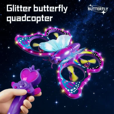 V40 glitter borboleta rc avião 2.4g controle remoto espuma epp com led interior e exterior simples voando brinquedo aeronaves presentes