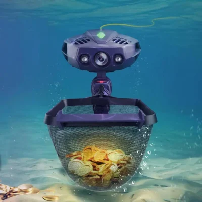Novo drone subaquático de caça ao tesouro equipado com um detector de metais subaquático 1080p robô de câmera de alta definição