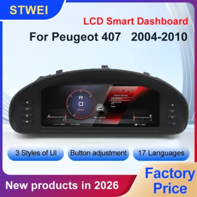 STWEI 2026 Novo Produto Preço de Fábrica Painel Digital LCD para Painel de Instrumentos do Peugeot 407 2004-2010