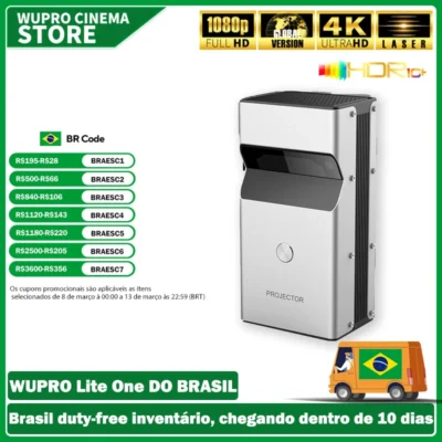 Wupro ust01 projetor laser nativo 4k mini 1920 versão global 3d dlp para casa cinema inteligente acampamento ao ar livre portátil fhd beamer