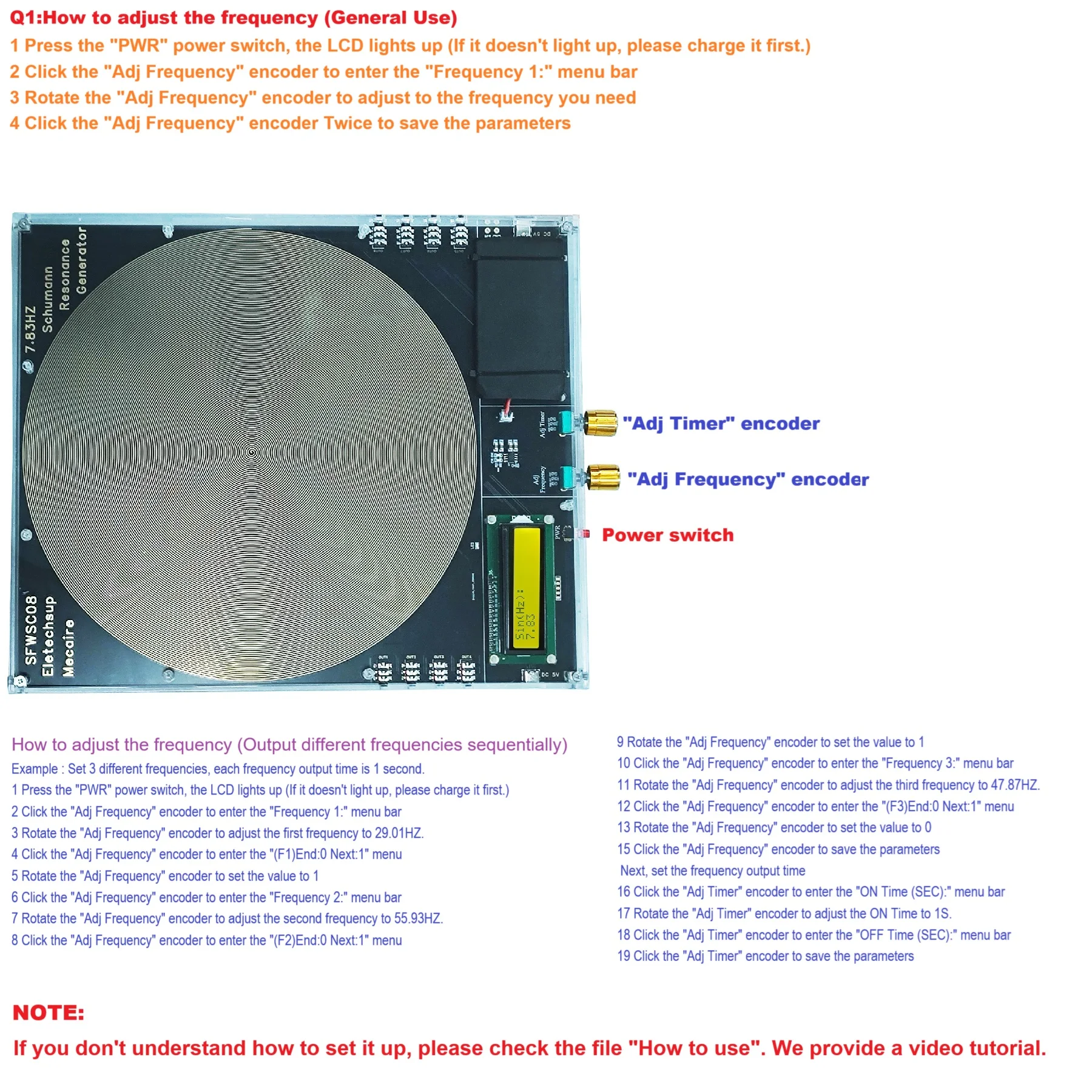 Gerador de sinal de frequência benéfica do corpo humano 8ch grande 0.01-100khz gerador de onda senoidal de pulso 7.83 ressonância schumann - Image 6
