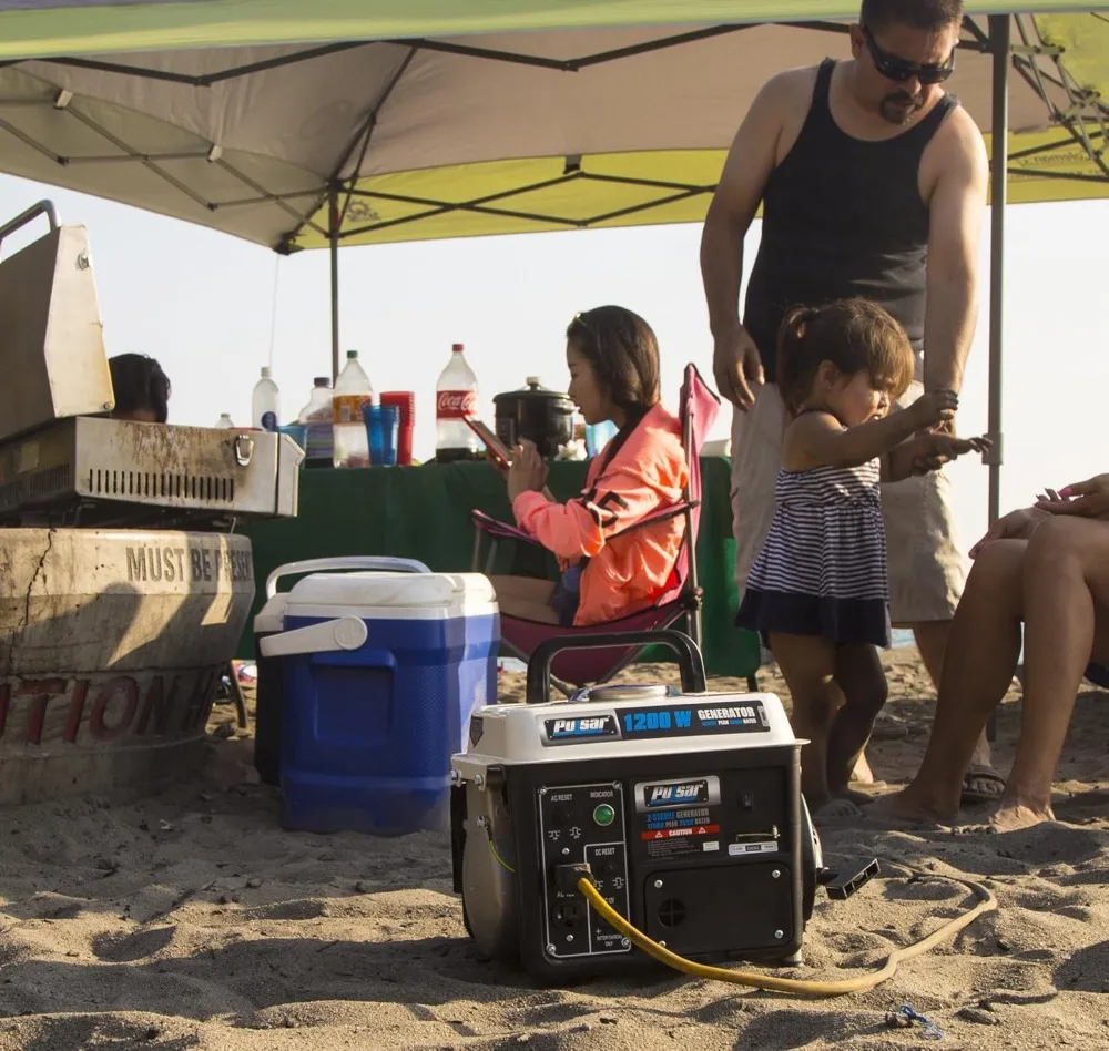 Gerador a Gás Portátil de 1200W, Motor de 2 Tempos, 5 Horas de Autonomia, Saídas de 120V para Camping e Energia ao Ar Livre - Image 6
