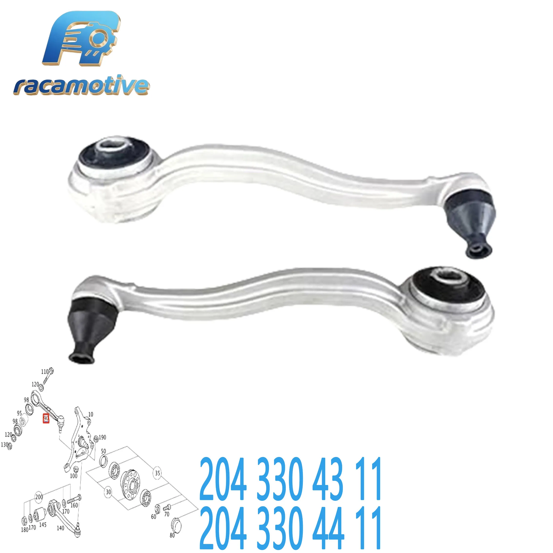 2043304311 2043304411 para Mercedes-Benz Classe C W203 W204 SLK R171 R172 SLC R172 CLK braço de controle curvo de suspensão inferior dianteira. - Image 6