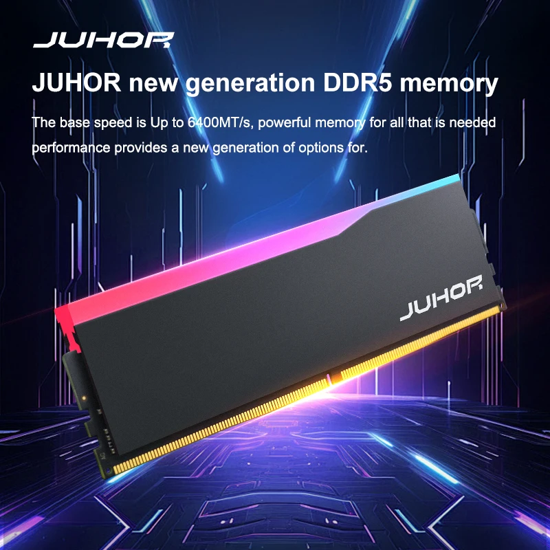 JUHOR Memoria Ram DDR5 RGB 16GB 6000MHz 6400MHz Desktop PC5 Computador Memória regulável de alto desempenho - Image 4