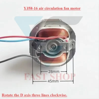 YJ58-16 motor de ventilador de circulação de ar acessórios de motor de ventilador elétrico no sentido horário três linhas