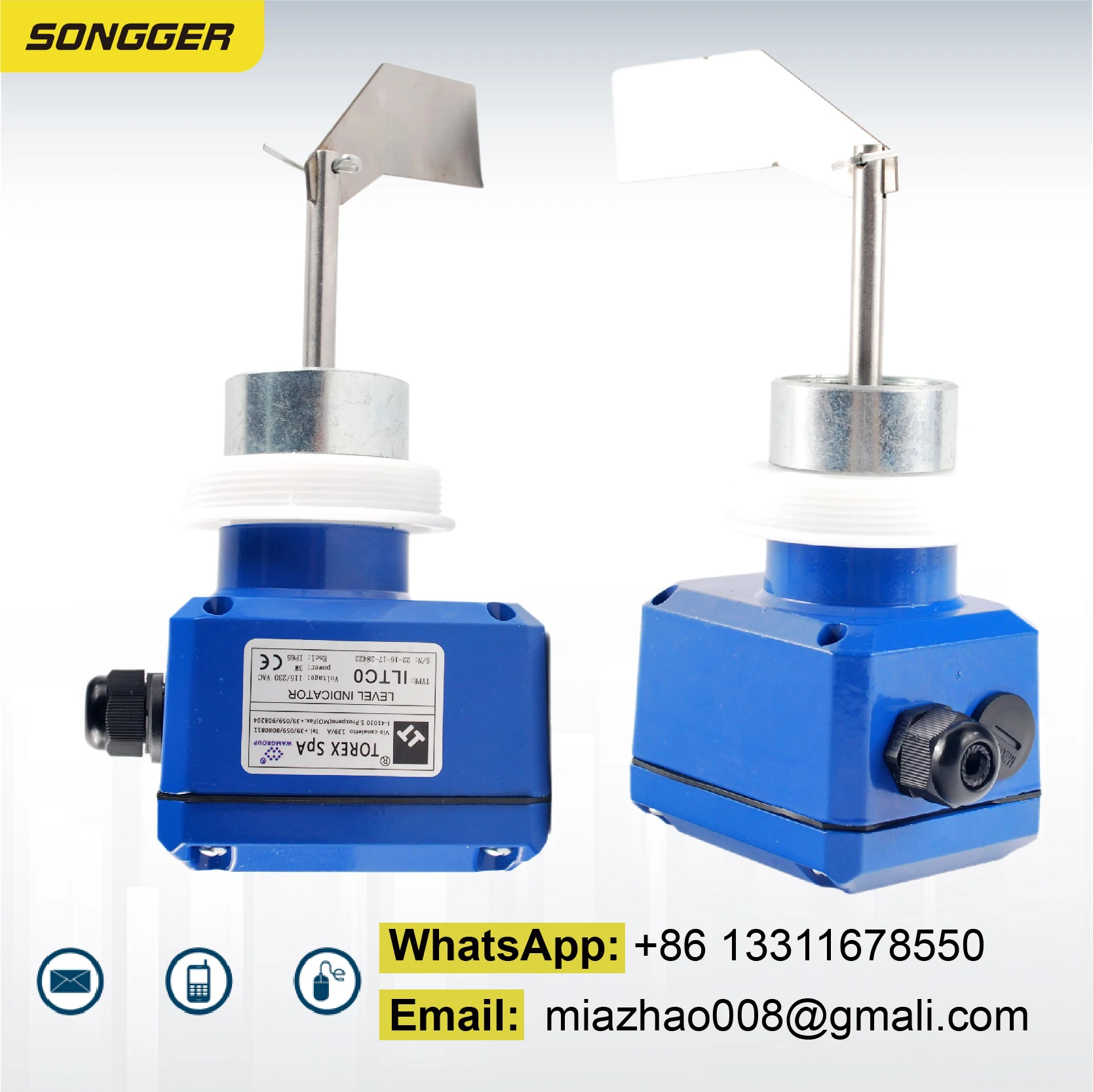 Sensor de Nível Tipo Pá Rotativa para Pó Granel em Silos AC220V DC24V Instalação com Rosca Carcaça de Alumínio Interruptor de Nível Industrial para Hopper - Image 6