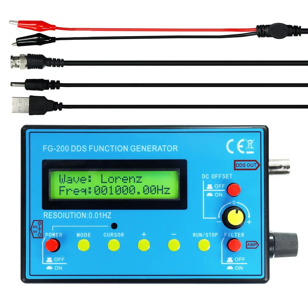 Gerador de Sinal DDS FG-200 0.01Hz-500KHz Módulo Ajustável de Gerador de Sinal Formas de Onda Senoidal+Quadrada+Triangular+Dente de Serra - Image 2