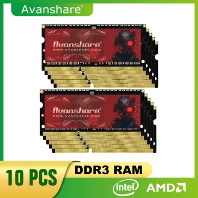 10 peças memória ram avanshare ddr3l ddr3 8gb 4gb ddr3 1600mhz 1333mhz SO-DIMM rams memoria 1.5v 1.35v para computador portátil notebook
