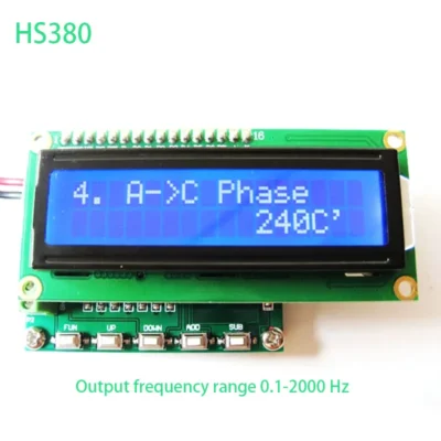 Hs380 novo ajustável 3-fase gerador de sinal de onda senoidal 0.1hz a 2000hz módulo de freqüência de saída 0-360 graus amplitude controlla