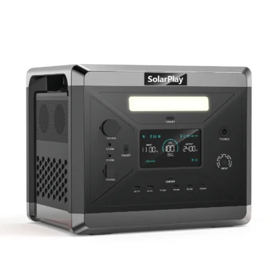 Gerador Solar Portátil de 2400W com Bateria LiFePO4, Estação de Energia de Onda Senoidal Pura para Uso Externo, Iniciador de Carro, Fonte de Emergência, Power Bank