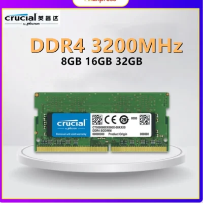 Memória Crucial DDR4 8GB 16GB 32GB 3200MHz SODIMM Memorial 1.2v CL22 Laptop RAM