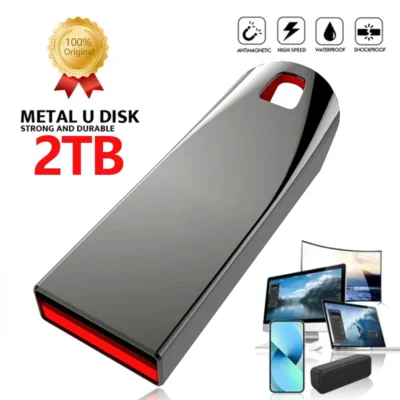 Pen Drive USB 3.0, Pen Drive de Metal de Alta Velocidade, Memória USB de 2TB, 1TB, 512GB, 128GB para Armazenamento em Computador, Flash Drive