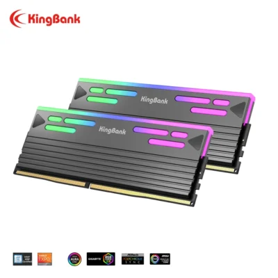 Memória KingBank SoarBlade KFRB DDR5 RGB Series 32GB (16GBx2) 6000MHz CL26 Hynix A die UDIMM para Desktop, Ideal para Computadores Gamer DIY