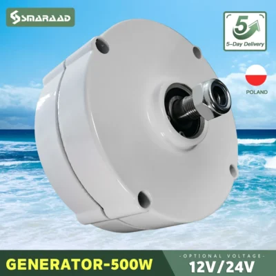 Gerador Eólico PMG 500W 12V 24V 750 RPM, Dínamo Magnético AC/DC, Alternador Hidrelétrico para Turbina de Água, Energia Gratuita