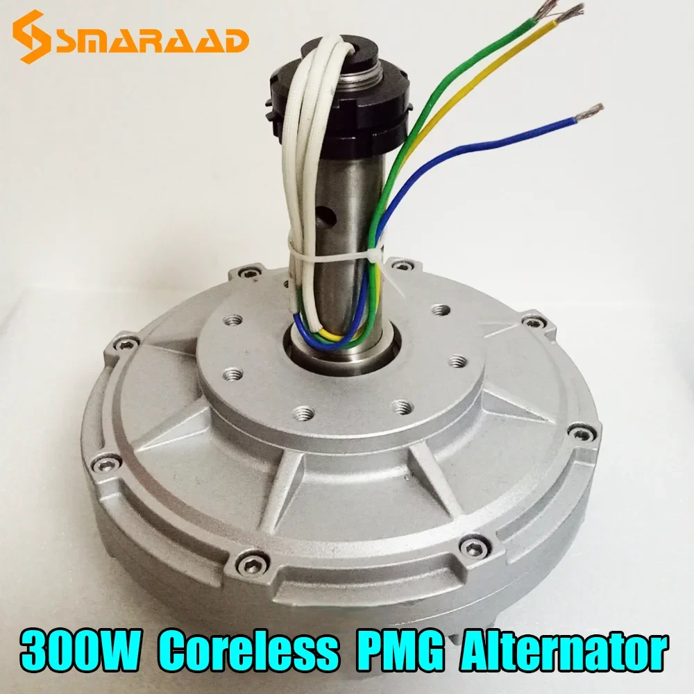 Gerador de Ímã Permanente Sem Engrenagens de Baixa Velocidade 100W 200W 300W 12V 24V 48V para Turbina Eólica de Baixas RPM - Direto da Fábrica na China