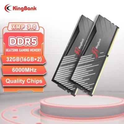 Memória para Desktop Gamer KingBank SoarBlade KRXB DDR5 Série 16GB (1 módulo) ou 16GBx2 (2 módulos) 6000MHz com Overclock Intel XMP 3.0 para PC