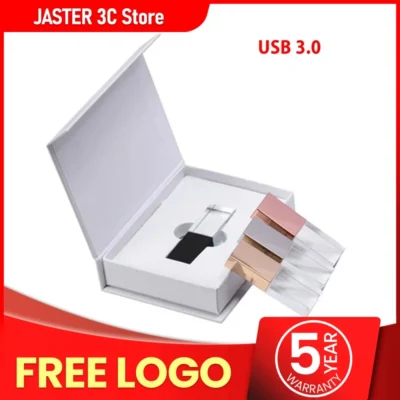 Jaster 10 unidades flash usb (logotipo grátis) estilo cristal elegante flash pen drive 4gb 16gb 32gb 64gb 128gb presente pendrive
